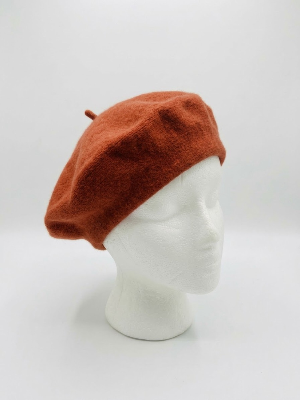 Free People Rust Orange 100% Wool Beret Hat Parisian Boho Cottagecore OS